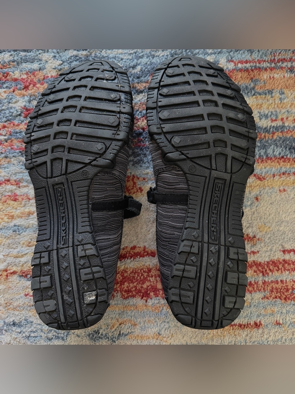Skechers Women's Charcoal Gray Slip-On Mary Jane Flats with Elastic Straps - Picture 5 of 6